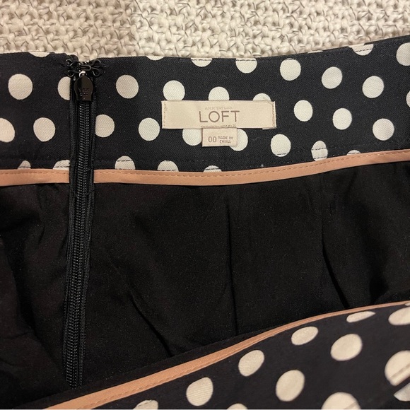 Loft Pencil Skirt Polka Dot Black and White - 00 - Picture 2 of 2